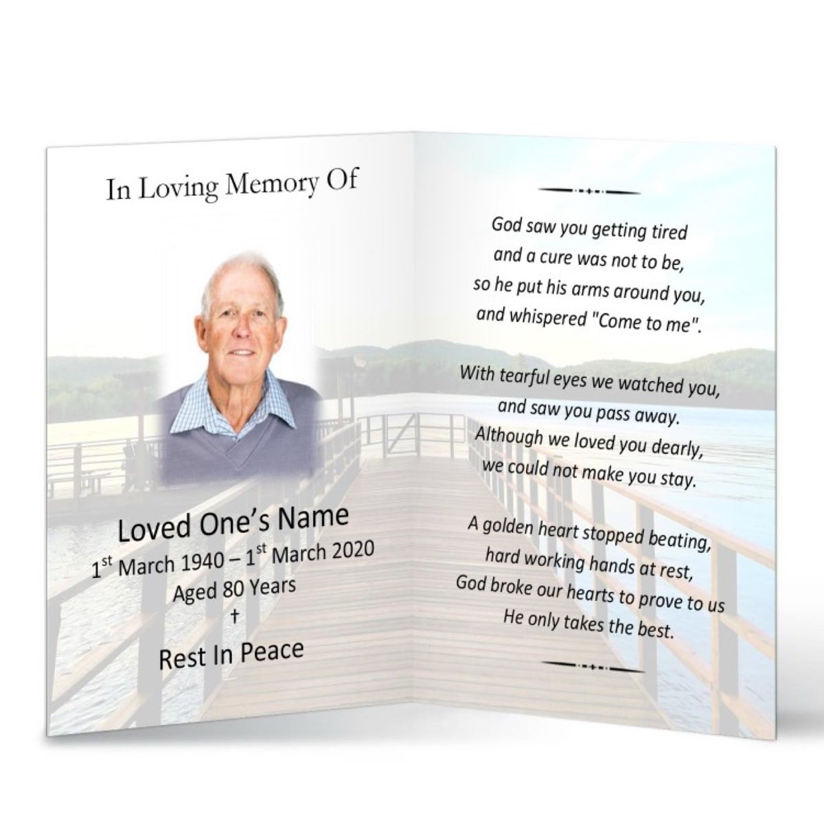 Funeral order of service booklet